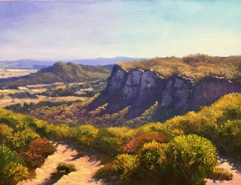 Australian landscape oil painting blue mountains by Vidal 