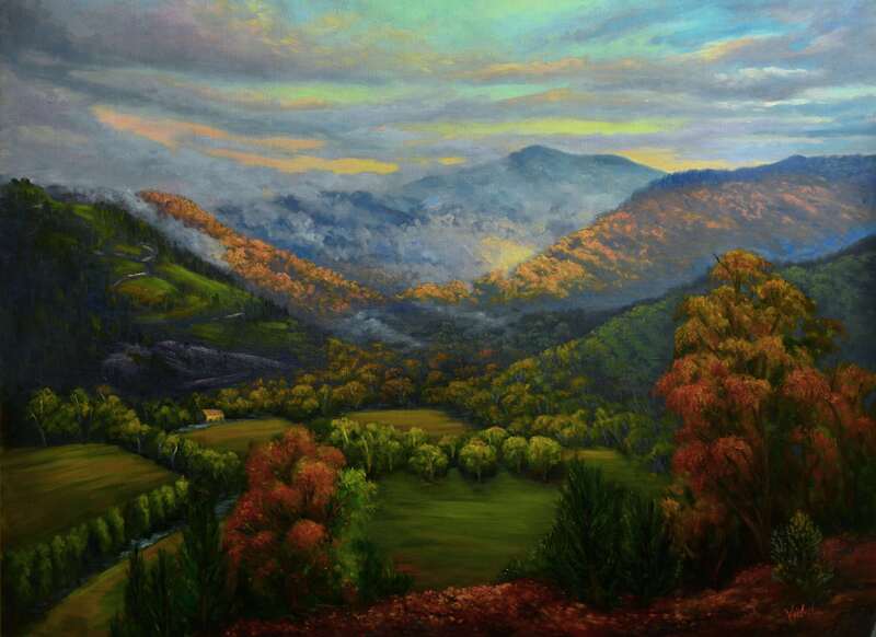 Original Australian oil landscape painting  Mt Bogong Victoria Alpine region 